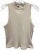 Vince Size S Cream Cotton & Viscose Sleeveless Rib Knit Mock Neck Top Cream / S