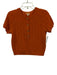 J Crew Size S Orange Cashmere Short Sleeve Cable Knit 1/4 Button Top Orange / S