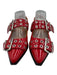 Steve Madden Shoe Size 9.5 Red Patent Leather Silver Hardware Pointed Toe Flats Red / 9.5