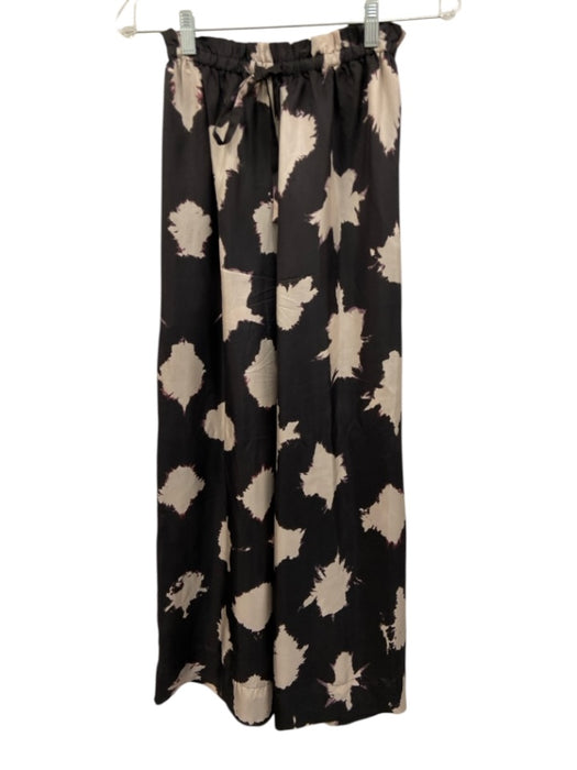 Ulla Johnson Size 0 Black, Cream, Pink Silk Ruffle Short Sleeve Tie Dye Pant Set Black, Cream, Pink / 0
