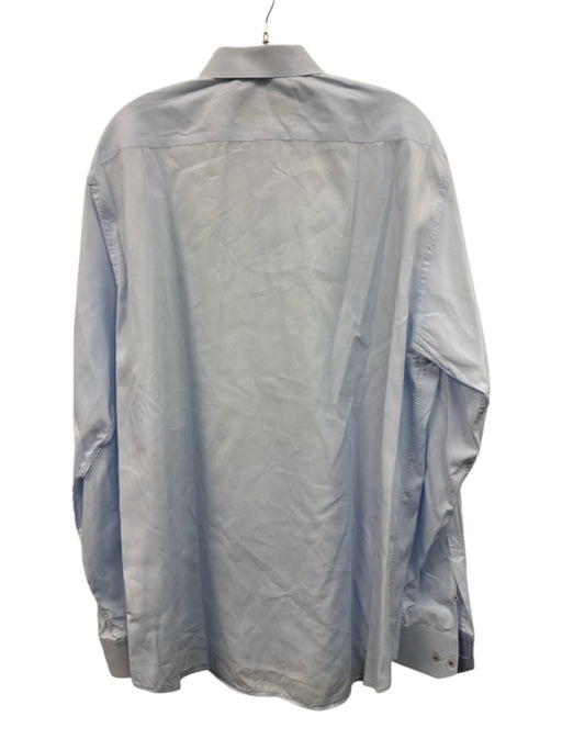 Carolina Herrera Size 17.5 Blue Cotton Button Down Men's Long Sleeve Shirt Blue / 17.5