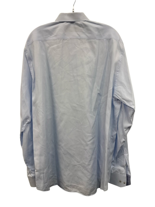 Carolina Herrera Size 17.5 Blue Cotton Button Down Men's Long Sleeve Shirt Blue / 17.5
