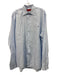 Carolina Herrera Size 17.5 Blue Cotton Button Down Men's Long Sleeve Shirt Blue / 17.5