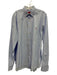 Carolina Herrera Size 17.5 Blue & White Cotton Gingham Men's Long Sleeve Shirt Blue & White / 17.5