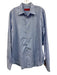 Carolina Herrera Size 17.5 Blue Cotton Button Down Men's Long Sleeve Shirt Blue / 17.5