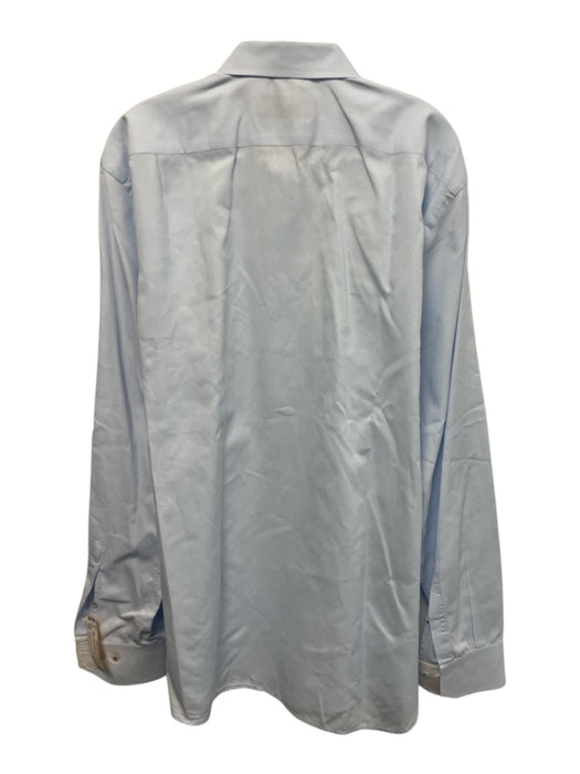 Carolina Herrera Size 17.5 Blue Cotton Button Down Men's Long Sleeve Shirt Blue / 17.5