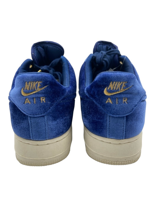 Nike Shoe Size 9 Blue Velour Gold Detail Sail Midsole Air Force 1 Sneakers Blue / 9