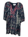 Ba&sh Size 1 Black & Multi Viscose Tunic Neck Embroidered Mini Dress Black & Multi / 1