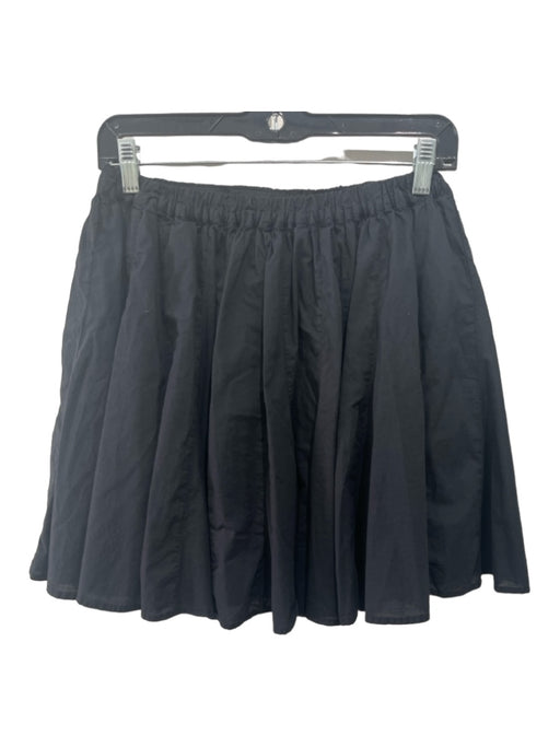 XiRENA Size S Black Cotton Elastic Waist Above the Knee Layered Skirt Black / S