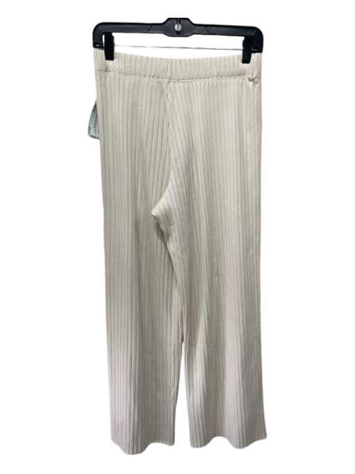 Vince Size S White Cotton & Viscose Blend Ribbed Elastic Waist Solid Pants White / S