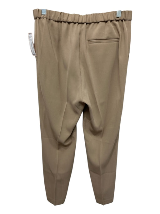 Theory Size 4 Tan Beige pleat front Ribbed Mid Rise Straight Leg Pants Tan Beige / 4