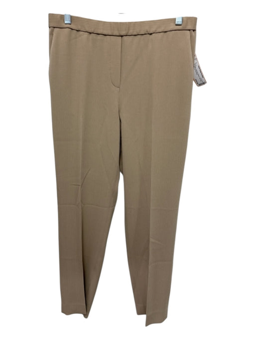 Theory Size 4 Tan Beige pleat front Ribbed Mid Rise Straight Leg Pants Tan Beige / 4
