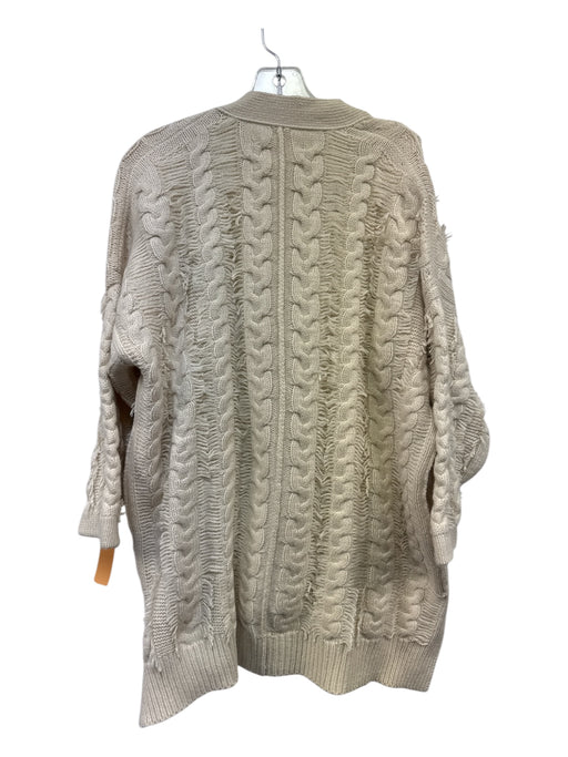 Zadig & Voltaire Size M/L Cream Cashmere Blend Ribbed Cable Knit Cardigan Cream / M/L
