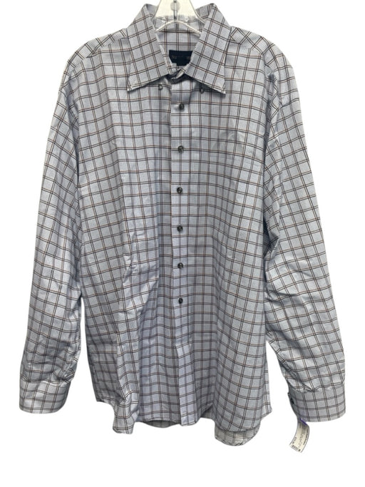 Scott Barber Size XL White & Multi Cotton Plaid Button Up Long Sleeve Shirt White & Multi / XL