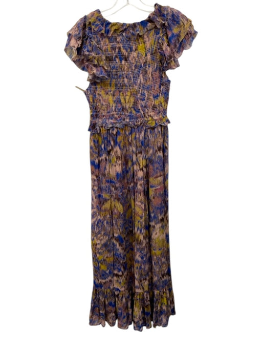 Cleobella Size XS Blue, Yellow, Purple Viscose Sleeveless Abstract Print Dress Blue, Yellow, Purple / XS