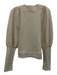 Ulla Johnson Size M Cream Cotton Split Neck Bishop sleeve Tie Neck Sweater Cream / M