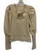 Ulla Johnson Size M Cream Cotton Split Neck Bishop sleeve Tie Neck Sweater Cream / M