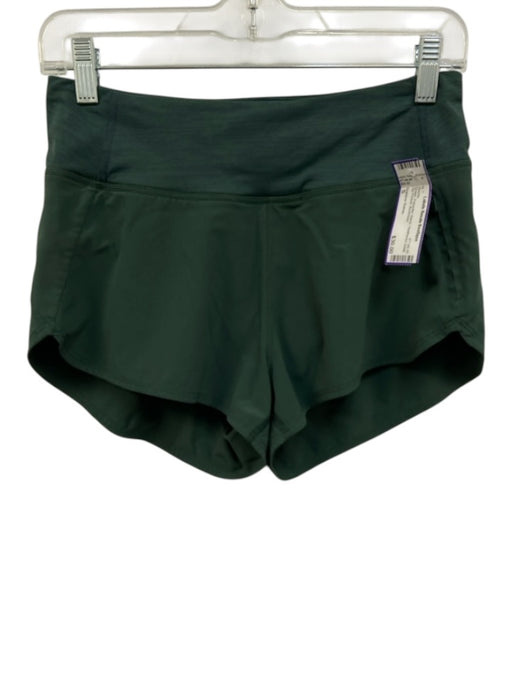 Outdoor Voices Size S Green Polyester Blend Heathered Detail Zip Pocket Shorts Green / S