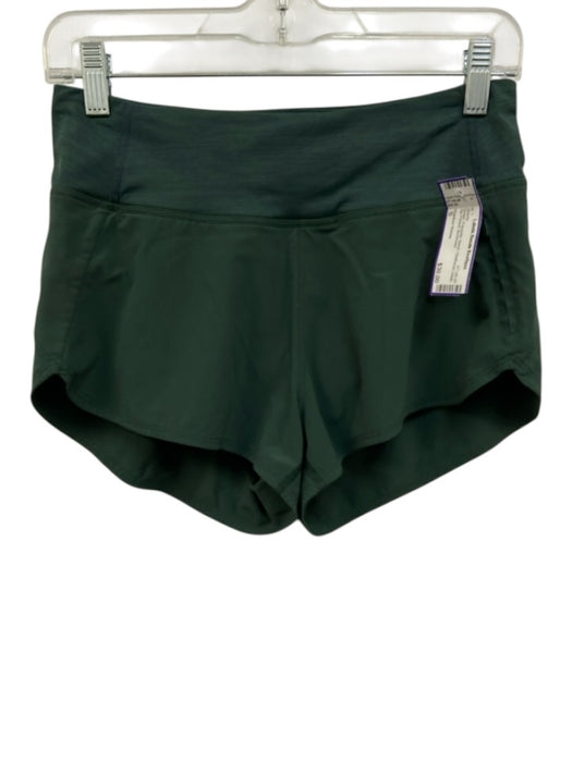 Outdoor Voices Size S Green Polyester Blend Heathered Detail Zip Pocket Shorts Green / S