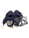 Stuart Weitzman Shoe Size 7 Navy & Cream Suede Espadrille Strappy Open Toe Shoes Navy & Cream / 7