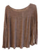 Vintage Havana Size Est XS Brown Faded Fabric Tag space dye Quarter Button Top Brown / Est XS