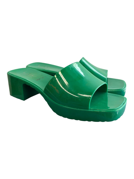 Nicole Miller Shoe Size 10 Green Manmade Material Rubber Open Square Toe Shoes Green / 10