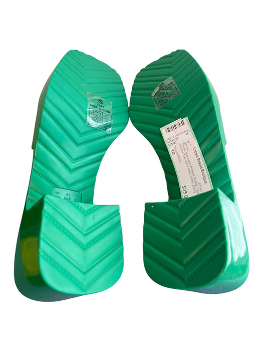 Nicole Miller Shoe Size 10 Green Manmade Material Rubber Open Square Toe Shoes Green / 10