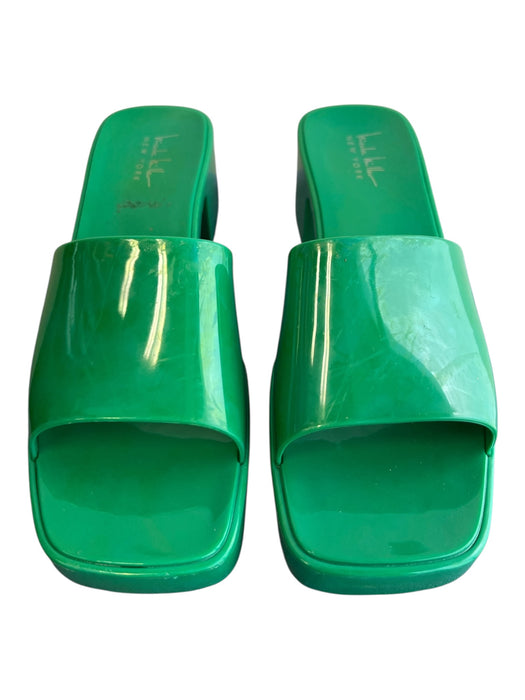 Nicole Miller Shoe Size 10 Green Manmade Material Rubber Open Square Toe Shoes Green / 10