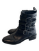 Via Spiga Shoe Size 7 Black Leather Almond Toe Silver Hardware Side Zip Boots Black / 7