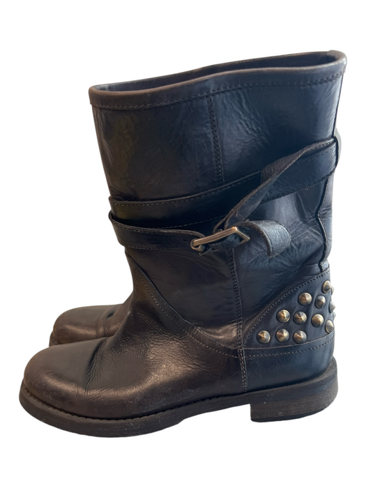 Boemos Shoe Size 37 Brown Leather Upper Round Toe studded detail Boots Brown / 37