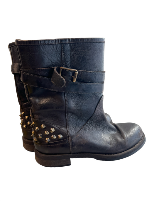 Boemos Shoe Size 37 Brown Leather Upper Round Toe studded detail Boots Brown / 37