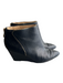 Carmen Marc Valvo Shoe Size 7.5 Black Leather Pointed Toe Gold Hardware Boots Black / 7.5
