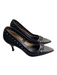 Pedro Garcia Shoe Size 37.5 Black Leather Pointed Toe Silver Hardware Heel Heels Black / 37.5