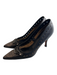 Pedro Garcia Shoe Size 37.5 Black Leather Pointed Toe Silver Hardware Heel Heels Black / 37.5