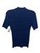 Tory Burch Size M Blue Viscose Blend Ribbed Short Sleeve Button Detail Top Blue / M