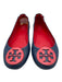 Tory Burch Shoe Size 6 Blue & Red Leather Round Toe Logo Detail Flats Blue & Red / 6