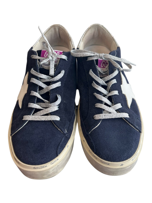 Golden Goose Shoe Size 39 Blue Suede Metallic Laces Silver heel tab Shoes Blue / 39