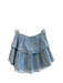 Love Shack Fancy Size Medium Blue & Tan Cotton Floral Stretch Waist Tiered Skirt Blue & Tan / Medium