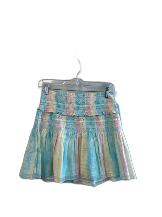 Love Shack Fancy Size Medium Rainbow Cotton Striped Stretch Waist Tiered Skirt Rainbow / Medium