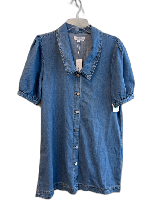 Habitual Size Medium Med Light Wash Cotton Blend Button Down Collared Dress Med Light Wash / Medium