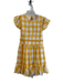 Saylor Size Medium Yellow & White Cotton Gingham Stretch bodice Round Neck Dress Yellow & White / Medium