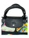 Jeremy Scott x Longchamp Black Multi Canvas & Leather Top Handle Abstract Bag Black Multi / L