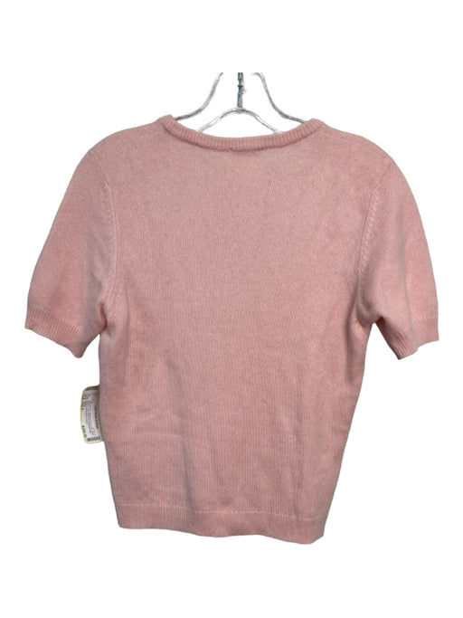 Chanel Size Est S Seashell Pink Missing Fabric Knit Short Sleeve Crew Neck Top Seashell Pink / Est S
