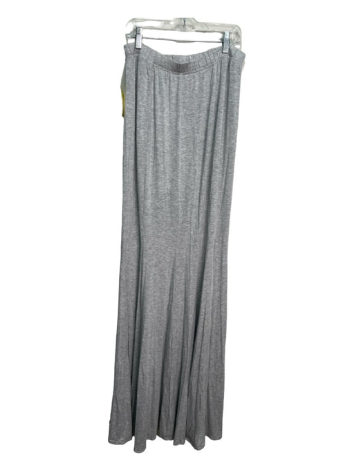 Rachel Zoe Size L Gray Tencel Elastic Waist Heathered Maxi Skirt Gray / L