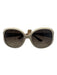 Ferragamo Cream, Brown, Gold Plastic color block Logo Round Lens Sunglasses Cream, Brown, Gold