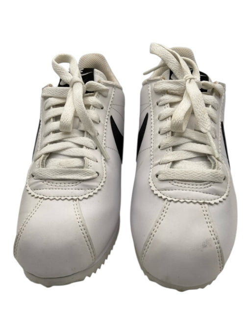 Nike Shoe Size 7 White & Black Leather Upper Swoosh Lace Up Low Top Sneakers White & Black / 7