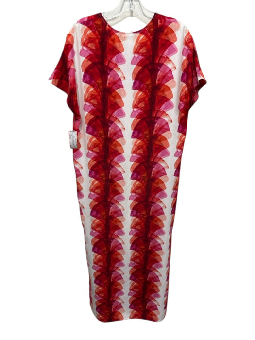 Marie Oliver Size XXS White, Red, Purple Silk Abstract Print Leg Slit Dress White, Red, Purple / XXS