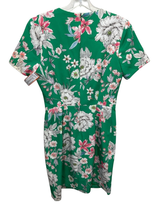 Black Halo Size 6 Green, White, Multi Polyamide Short Sleeve Floral Print Dress Green, White, Multi / 6
