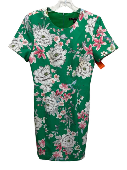 Black Halo Size 6 Green, White, Multi Polyamide Short Sleeve Floral Print Dress Green, White, Multi / 6