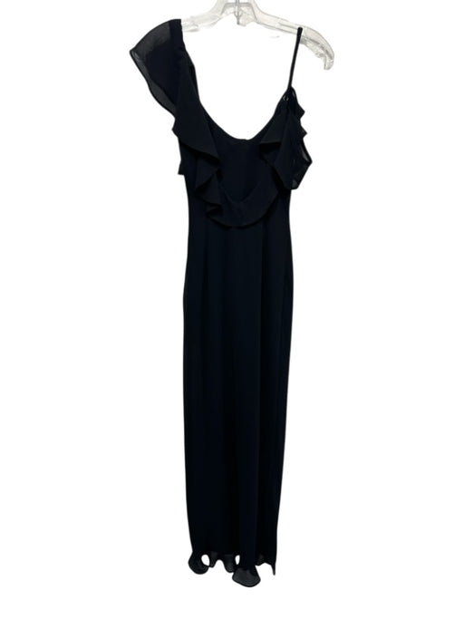 Runaway The Label Size XS Black Polyester Ruffle Detail Cap Sleeve Dress Black / XS